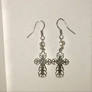 ✨Cross design silver dangle lightweight earrings